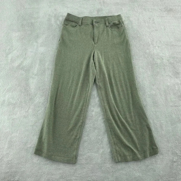 Lands End Wide-Leg Pants Womens M Green 3437 - Picture 1 of 10